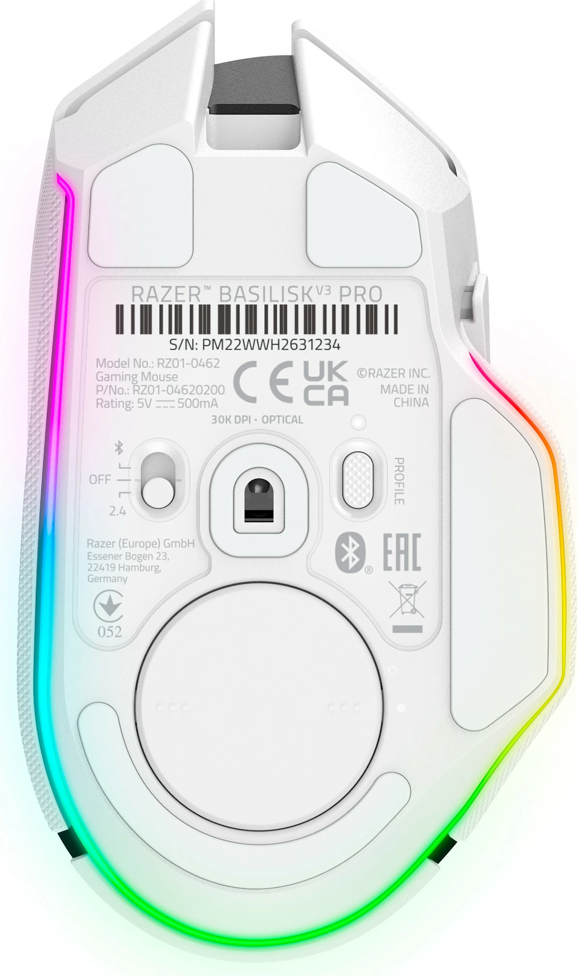 Maus Razer Basilisk V3 Pro wei wireless RGB