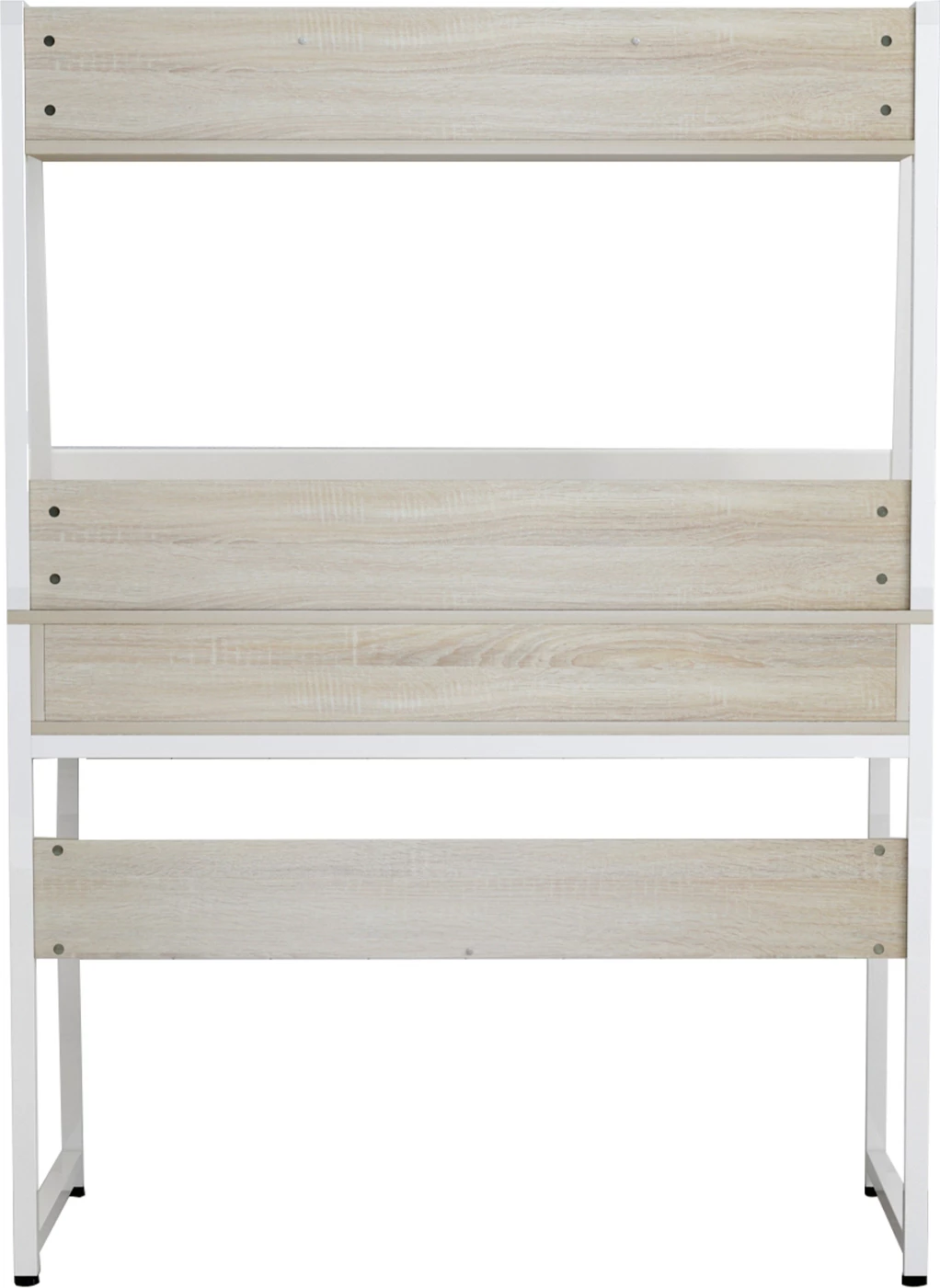 Tavolinë me raft FH2390.13 melaminë në ngjyrë Sonama & kornizë metalike e bardhë 100x48x139H cm