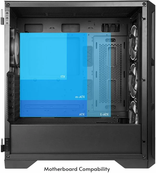 Kasë CHIEFTEC APEX LUMO GA-01B-L-OP, E-ATX/ATX/mATX/mini-ITX, USB3.2 Gen2 Type-C, x4 140mm ARGB PWM fan, tempered glass, e zezë