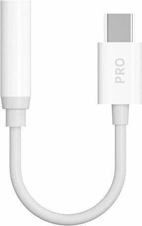 Adapter audio Dudao L16CPro, USB-C në mini jack 3.5mm, i bardhë