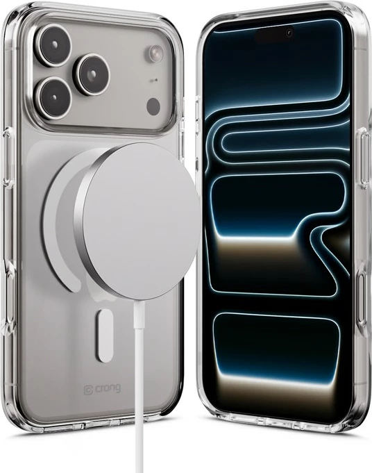 Mbështjellës, CRONG, Clear MAG Cover (CRGCLRMIP1763PTRS) për iPhone 17 Pro, MagSafe, polikarbon + TPU, transparent