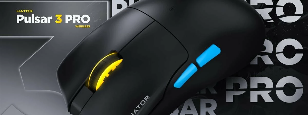 Maus gaming Hator Pulsar 3 Pro HTM640, 30000 DPI, PAW3950, 2.4GHz/Bluetooth/USB, 65 g, i zi