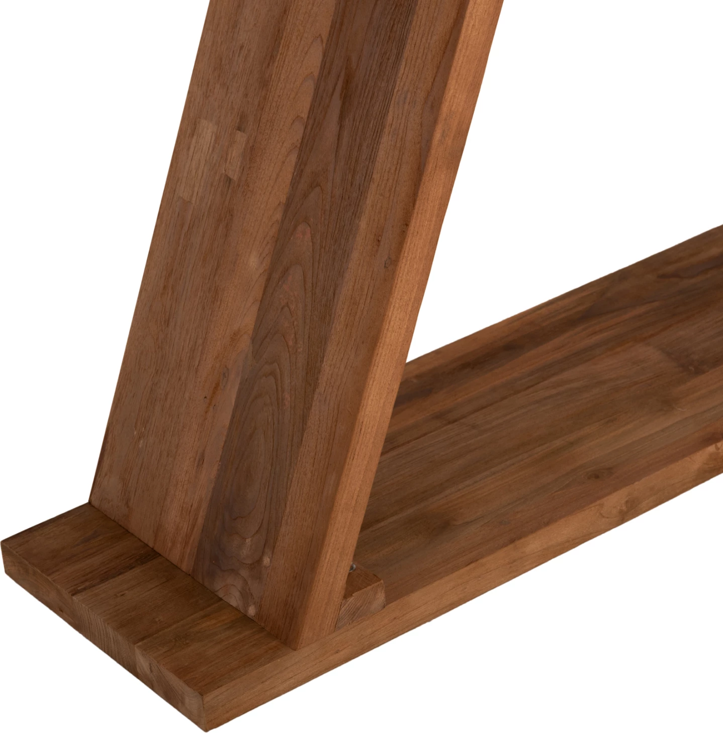 Konsolë prej druri teak, ngjyrë natyrale, 220x50x90 cm