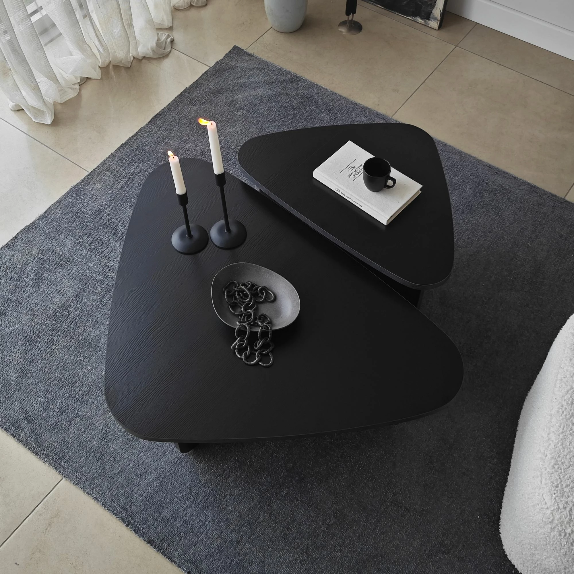 Set tavolinash kafeje Skye Decor, Ballare, e zezë