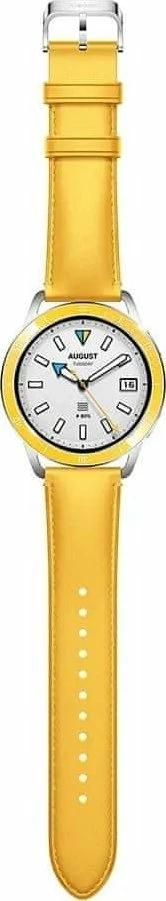 Rrip Smartwatch Xiaomi BHR7881GL, lëkurë eko, i rregullueshëm 135-205 mm, kompatibil me Watch S3/S1/S1 Pro/2/2 Pro, i verdhë krom