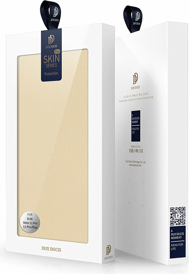 Mbështjellës Dux Ducis Skin Pro për Poco M4 Pro 5G, me kapak, xhep kartelash dhe mbajtëse, Gold