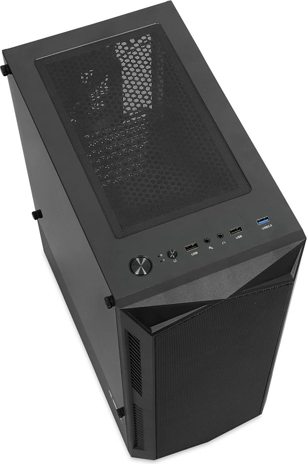 Kasë iBOX Lupus 27 OLU27, Midi Tower, ATX/UATX, 4 ventilatorë RGB, xham i temperuar, e zezë