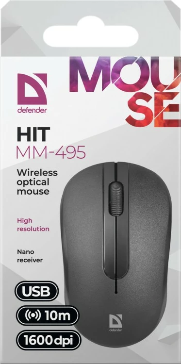 Maus wireless Defender HIT MM-495, 1600 dpi, i zi