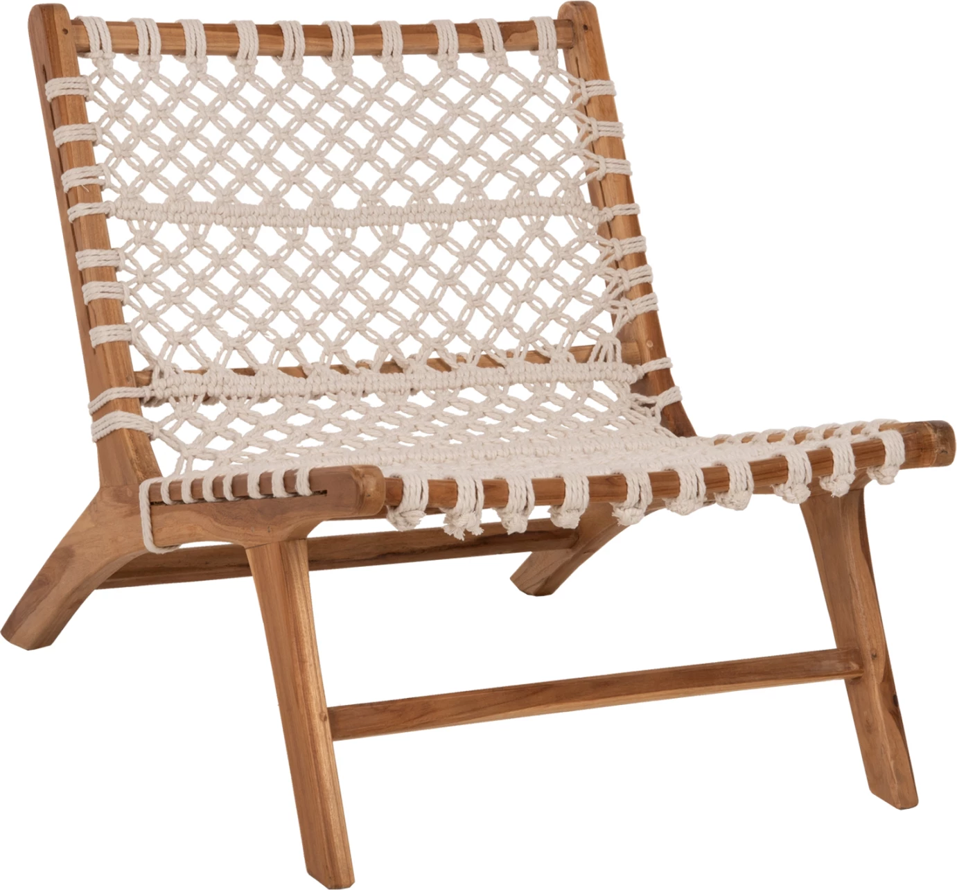 Karrige ANTIB FH9466.01 dru TEAK natyral dhe litar i bardhë 65x78x68Hcm