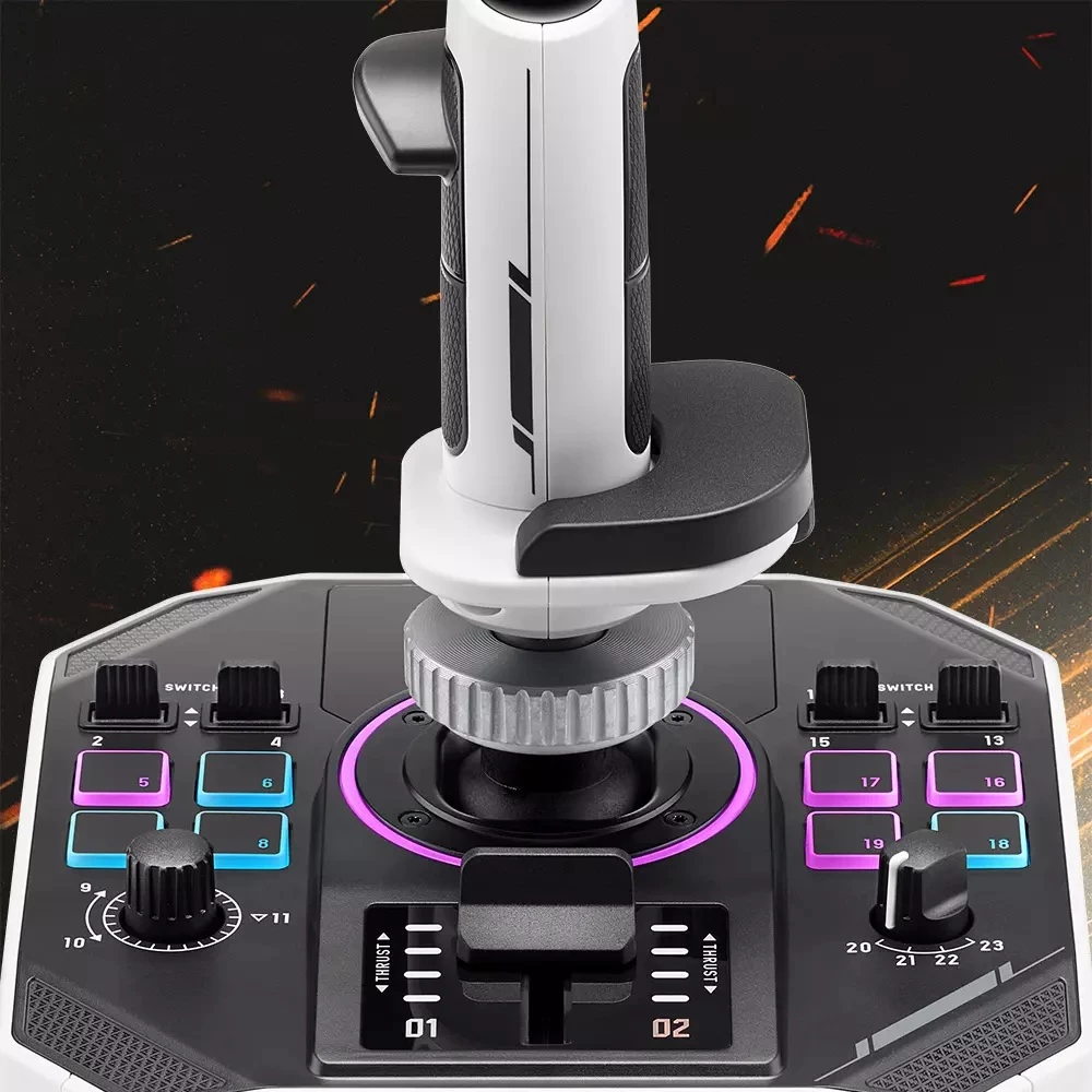 Set joystickësh Thrustmaster Sol-R 2 HOSAS Space Sim Duo për PC, 2x flight stick, RGB, 88 komanda, bardh/zi, set 2 copë