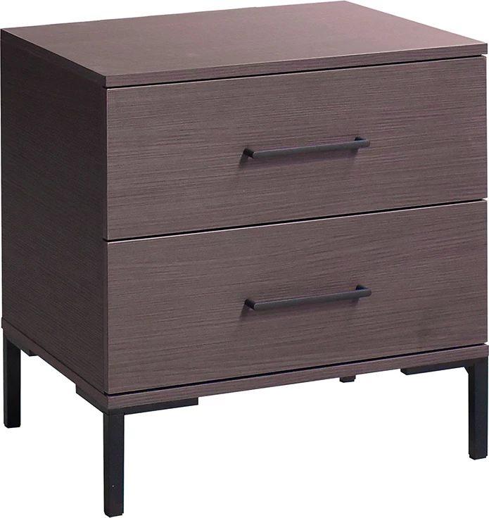 Komodinë anësore Calliope me 2 sirtarë, wenge-e zezë, 55x44x57cm