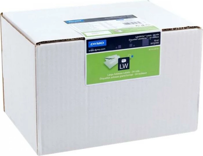 Etiketa adrese të mëdha, Dymo, LW 13187 (S0722390), kompatibile me LabelWriter, 24x rrotulla, të bardha