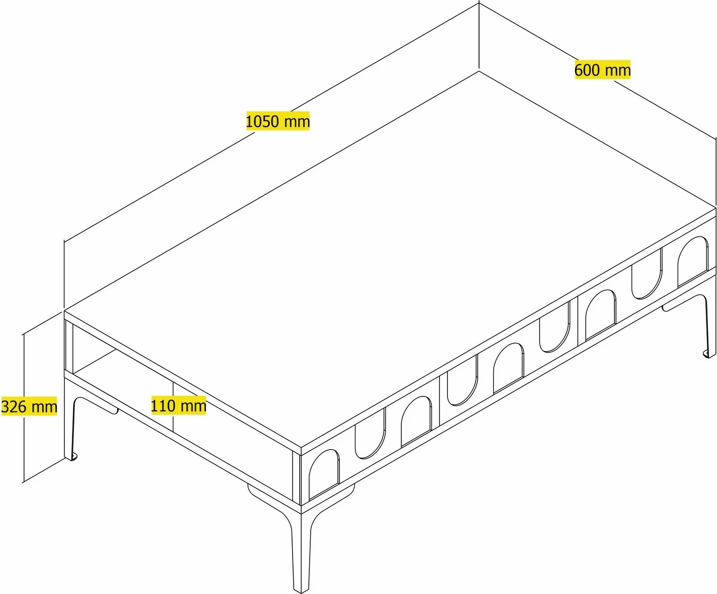 Tavolinë kafeje Skye Decor, Lyon 32, e bardhë, e zezë