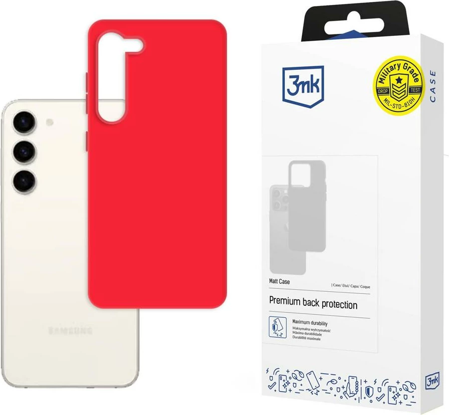 Mbështjellës 3mk Protection Matt Case strawberry për Samsung Galaxy S23, TPU, mat, e kuqe