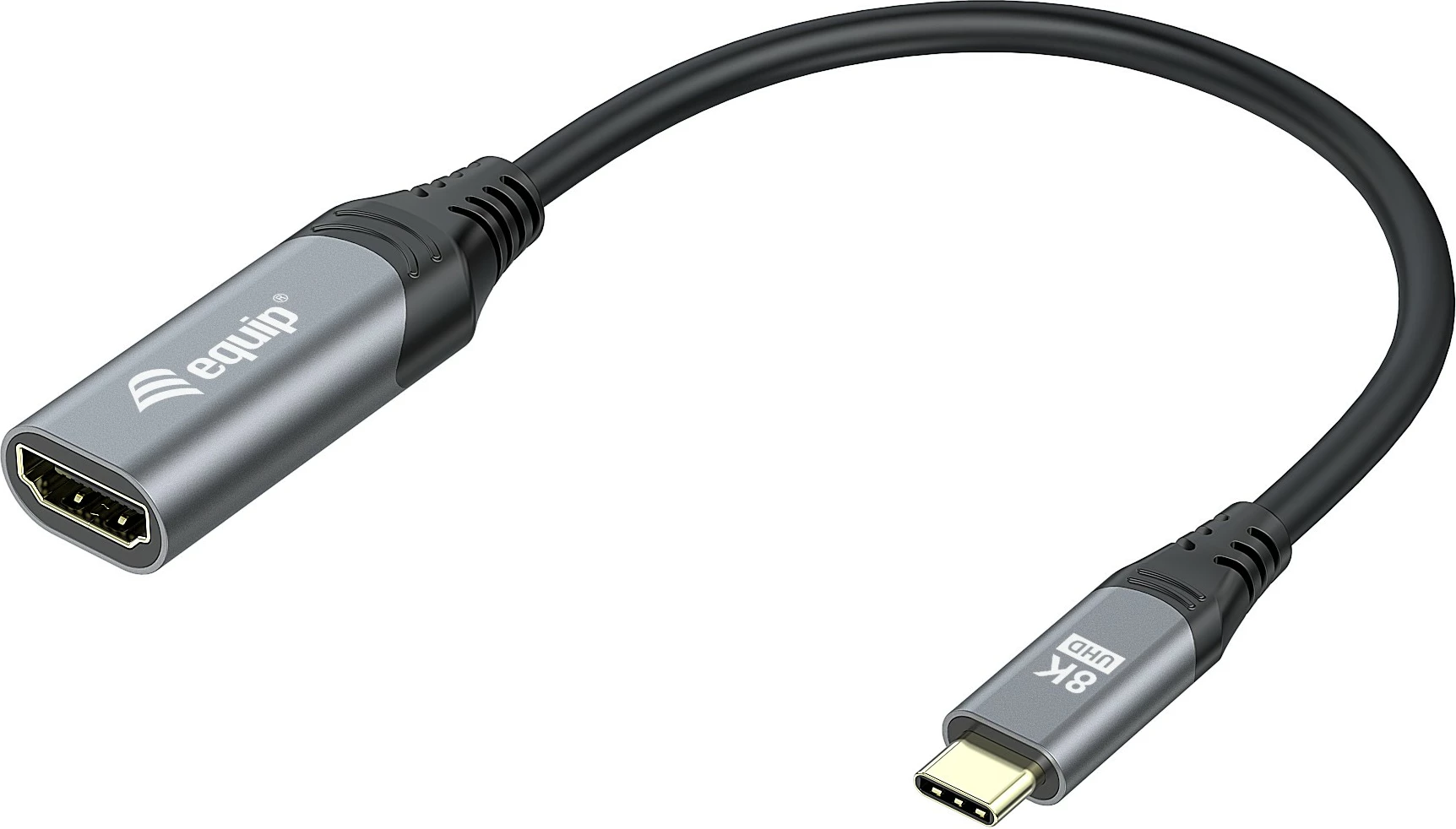 Adapter USB-C në HDMI 2.1 Equip, 8K/30Hz, 0.15m, zi/gri
