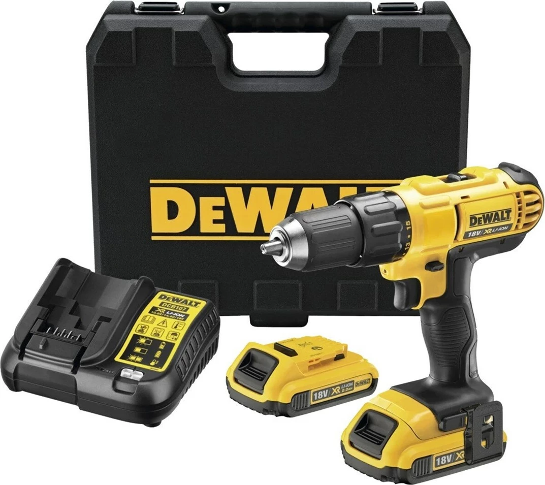 Makineri shpimi/vidash DeWalt DCD771D2-QW, 18V, 2x bateri, e verdhë/zezë