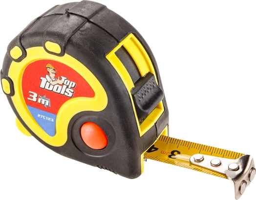 Metër shirit çeliku Top Tools 27C124, 5 m x 19 mm, me maje magnetike, zi/verdhë