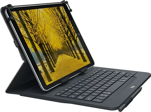 Tastierë me mbështjellës Logitech Universal Folio, Bluetooth, QWERTZ, e zezë