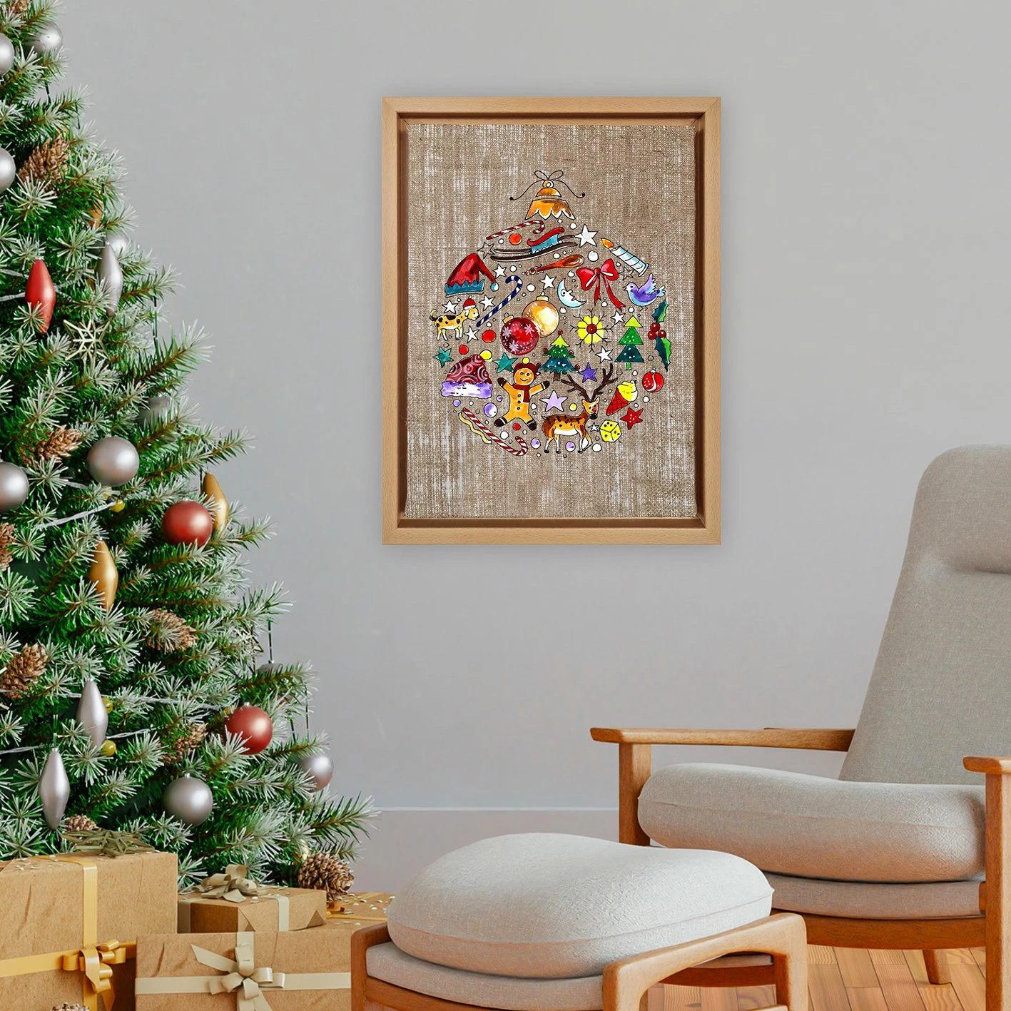 Pikturë dekorative në kornizë, Wallity, shumëngjyrëshe, NLJ200872_3646, 36x46cm