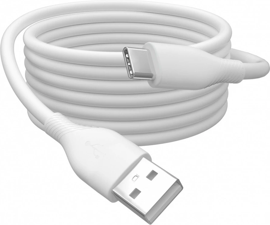 Kabllo silikoni Digitus AK-300340-010-W, USB-A në USB-C, 1m, Bardhë