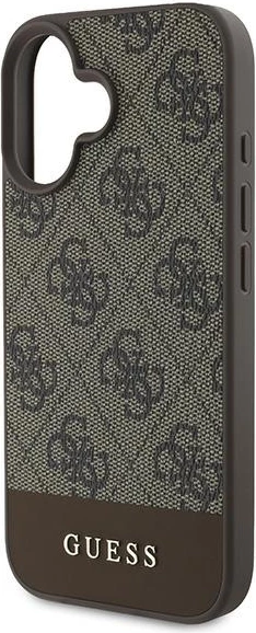 Mbështjellës Guess 4G Bottom Stripe për iPhone 16 Plus 6.7", Kafe