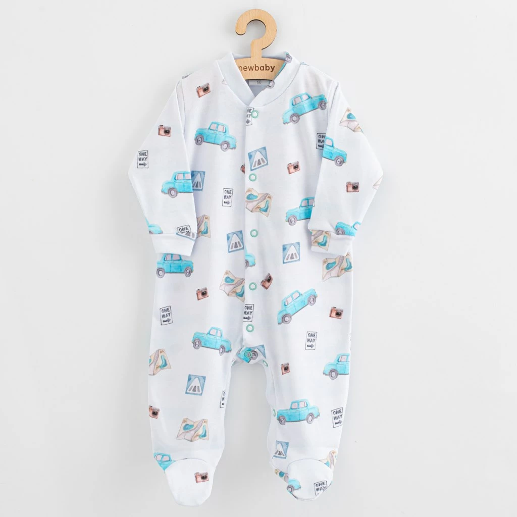 Kombinezon bebe, New Baby, Classic II, pambuk 100%, madhësia 62 (3-6m), djem, blu