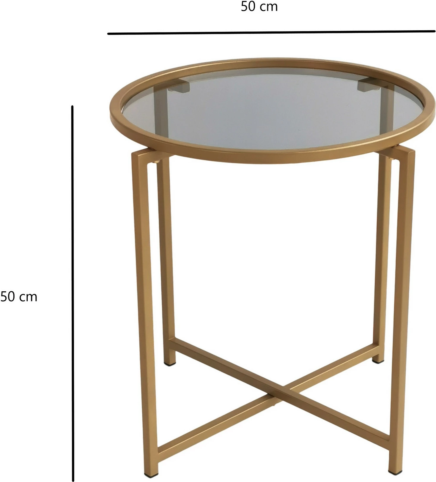 Tavolinë kafeje Hanah Home, S407K, ngjyrë ari dhe fume