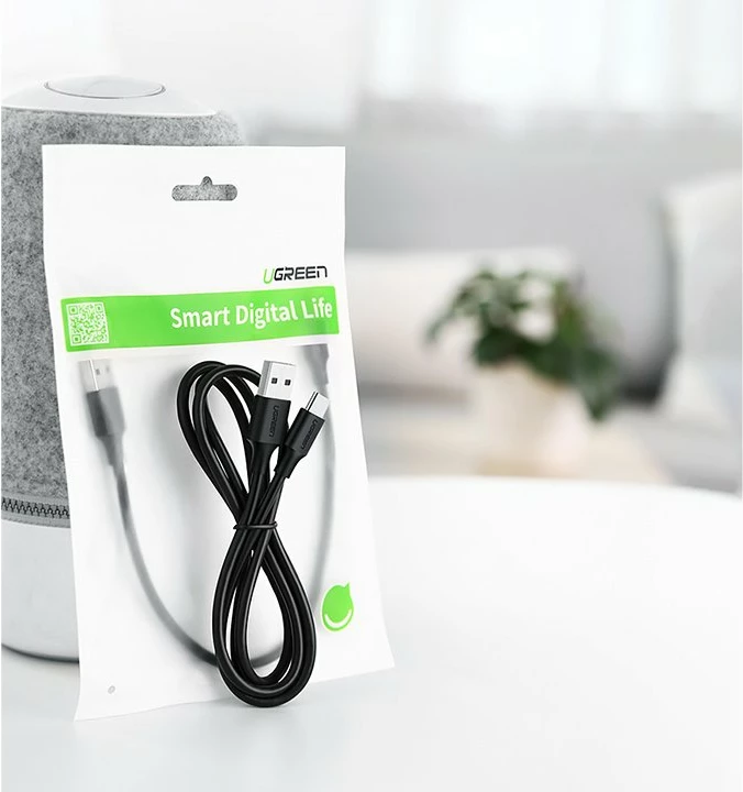 Kabllo Ugreen US287 60116 USB-A në USB-C, 1m, e zezë