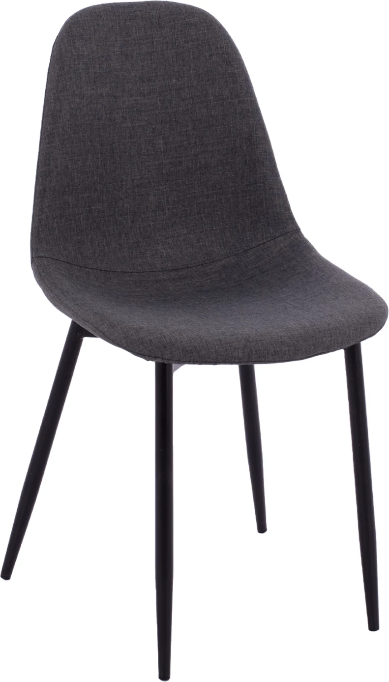 Karrige për ngrënie Leonardo FH00100.16 me këmbë metalike dhe pëlhurë gri e errët 43,5x59x84 cm., set prej 4 copë