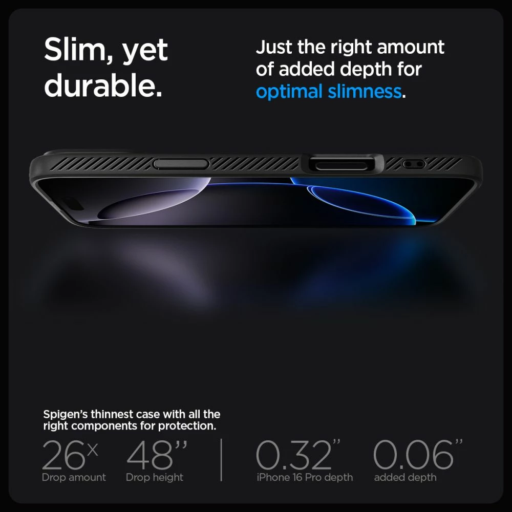 Mbështjellës Spigen Liquid Air për iPhone 16 Pro Max, i zi