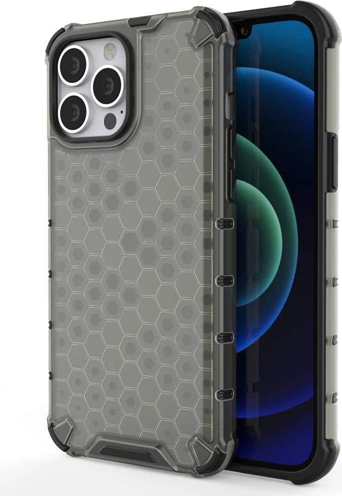 Mbështjellës Hurtel Honeycomb për iPhone 13 Pro Max, i zi