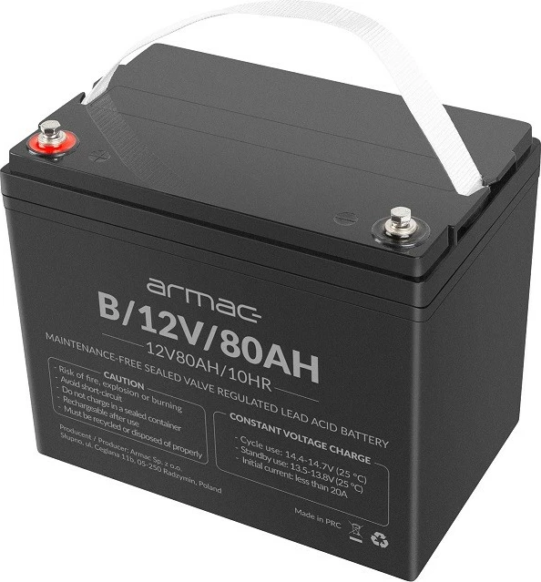 Bateri AGM Armac B/12V/80AH, 80Ah, 12V, e zezë