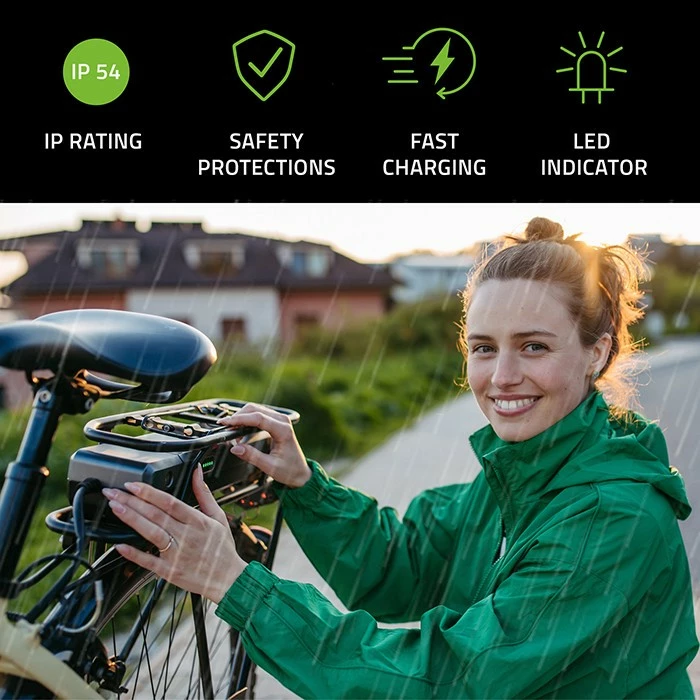 Karikues biçiklete elektrike Qoltec 50332, 42V 2A, i zi