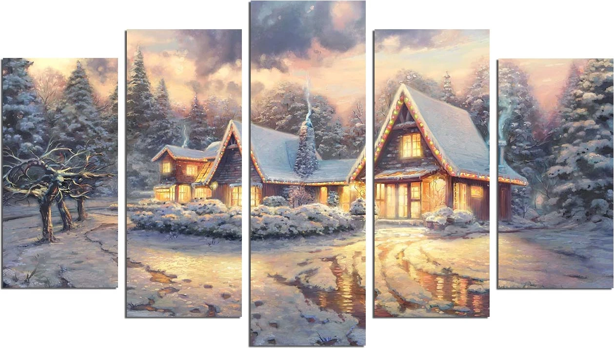 Pikturë dekorative MDF (5 pjesë), Wallity, 5PMDFNOEL-1