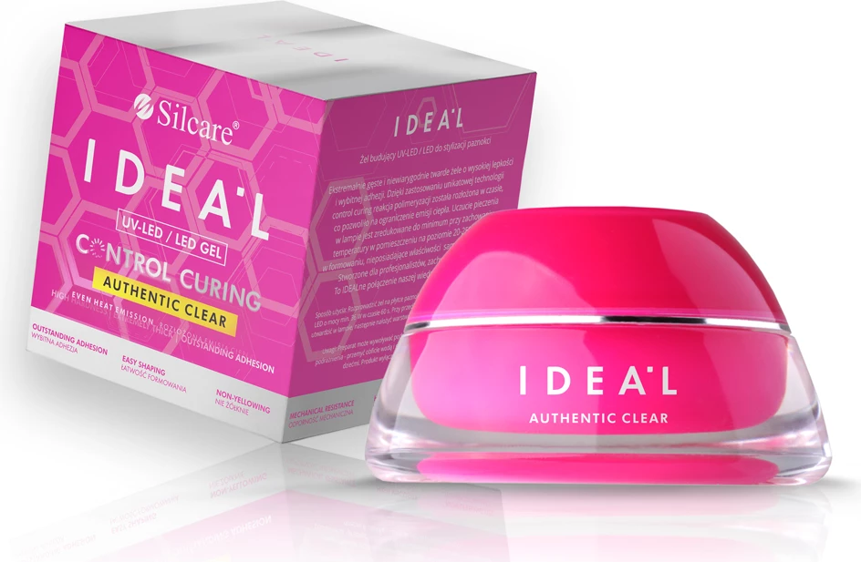 Xhel ndërtues për thonj Silcare IDEA'L UV/LED Authentic Clear 30g