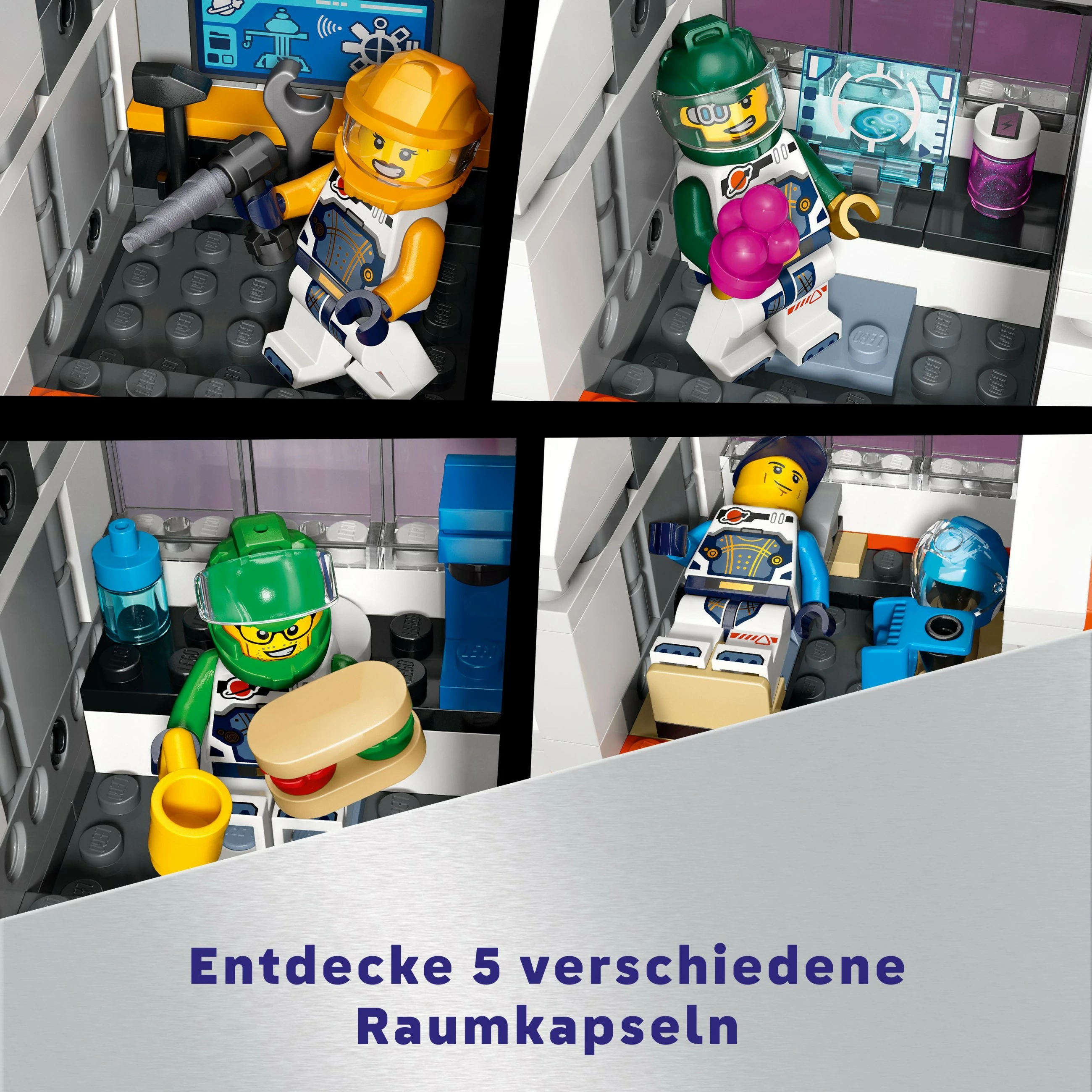 Set ndërtimi LEGO Modular Space Station 60433, 1097 pjesë, shumëngjyrësh