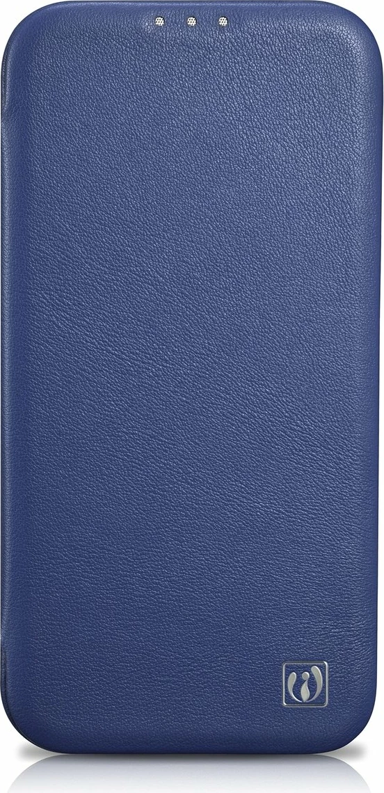 Mbështjellës iCarer CE Premium lëkurë folio për iPhone 14 Pro, MagSafe, Blu