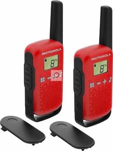 Walkie talkie Motorola TLKR T42 16 kanale, 4 km rreze, UHF 446 MHz, i kuq