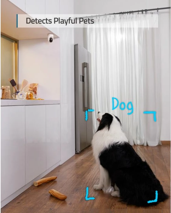 Kamerë e brendshme sigurie Anker Eufy Security T8410322, 2K, 360° pan / 90° tilt, Wi‑Fi 2.4GHz, audio dy‑drejtimëshe, bardhë/zezë