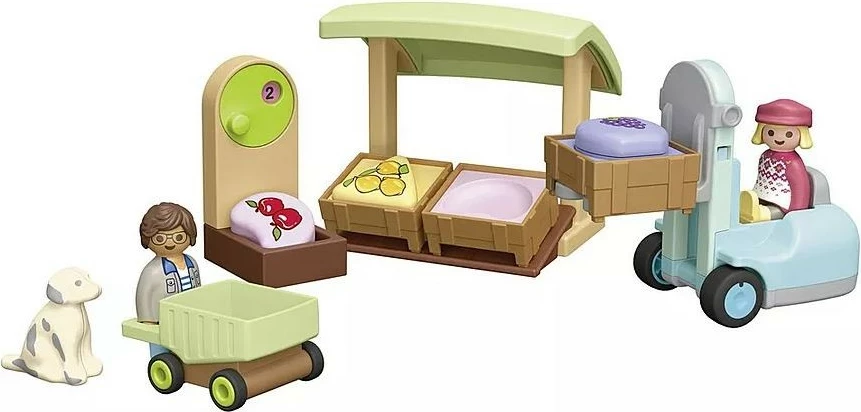 Set figurina Playmobil Junior 71691, stendë ekologjike me forklift, 17 pjesë