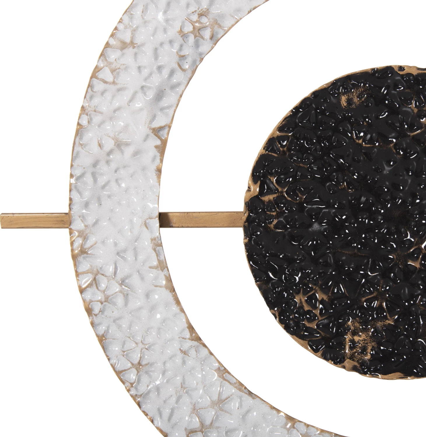 Orë muri metalike, ngjyrë gri, me tregues të zinj dhe numra të artë, FH4198, 117x49H cm