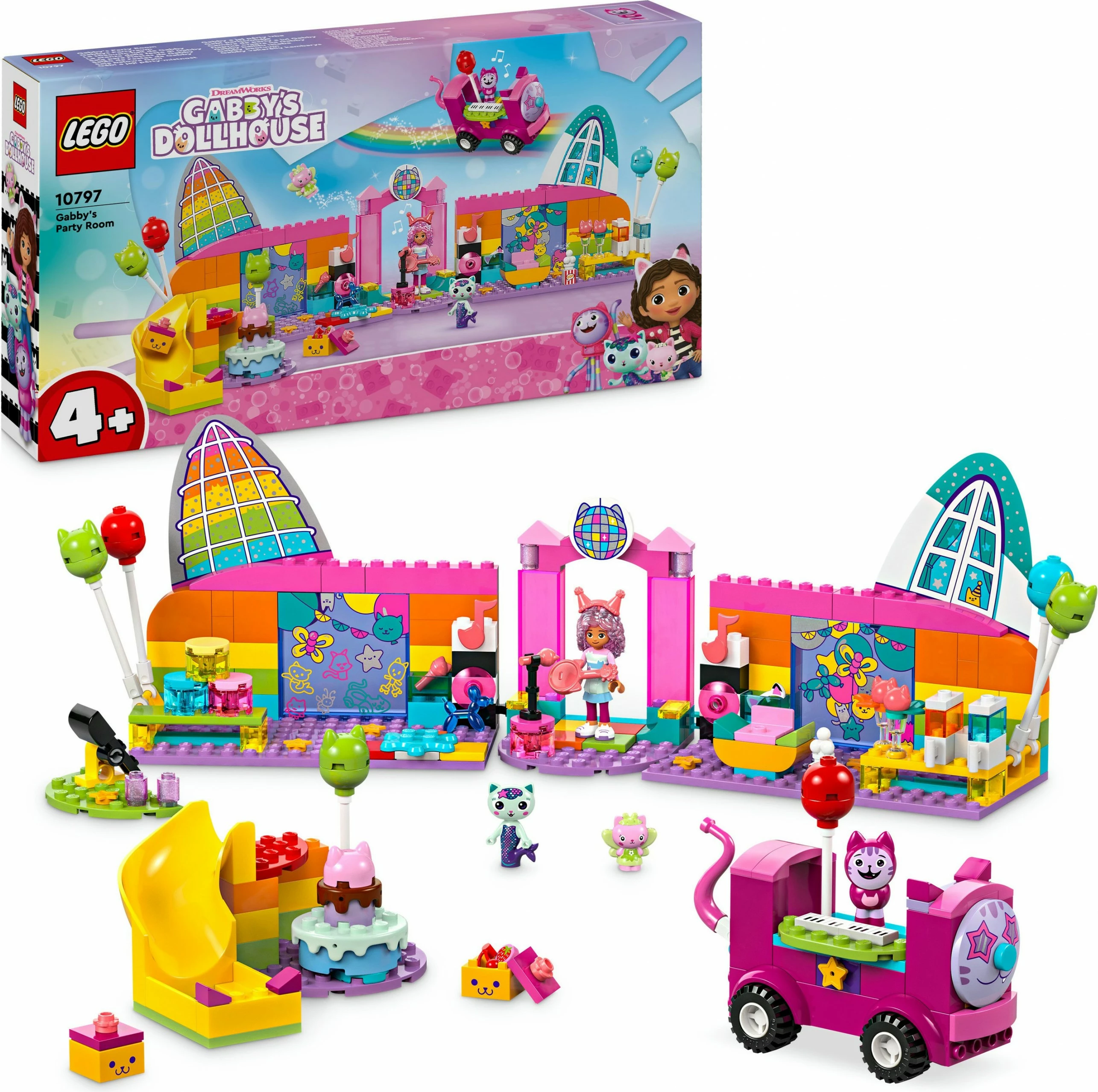 Set ndërtimi LEGO Gabby's Party Room, 252 pjesë, shumëngjyrësh
