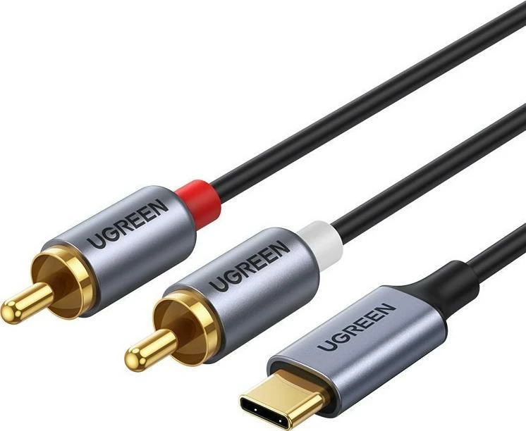 Kabllo audio USB-C në 2xRCA Ugreen CM451 (UGR1184BLK) 1.5 m, gri, 1 copë