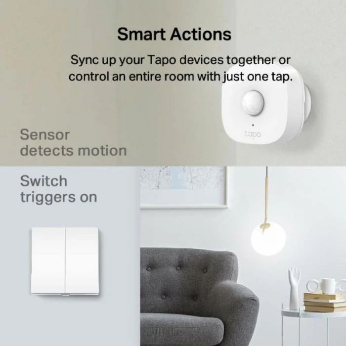 Switch i mençur i dritës TP-LINK Tapo S220, 2-gang 1-way, i bardhë