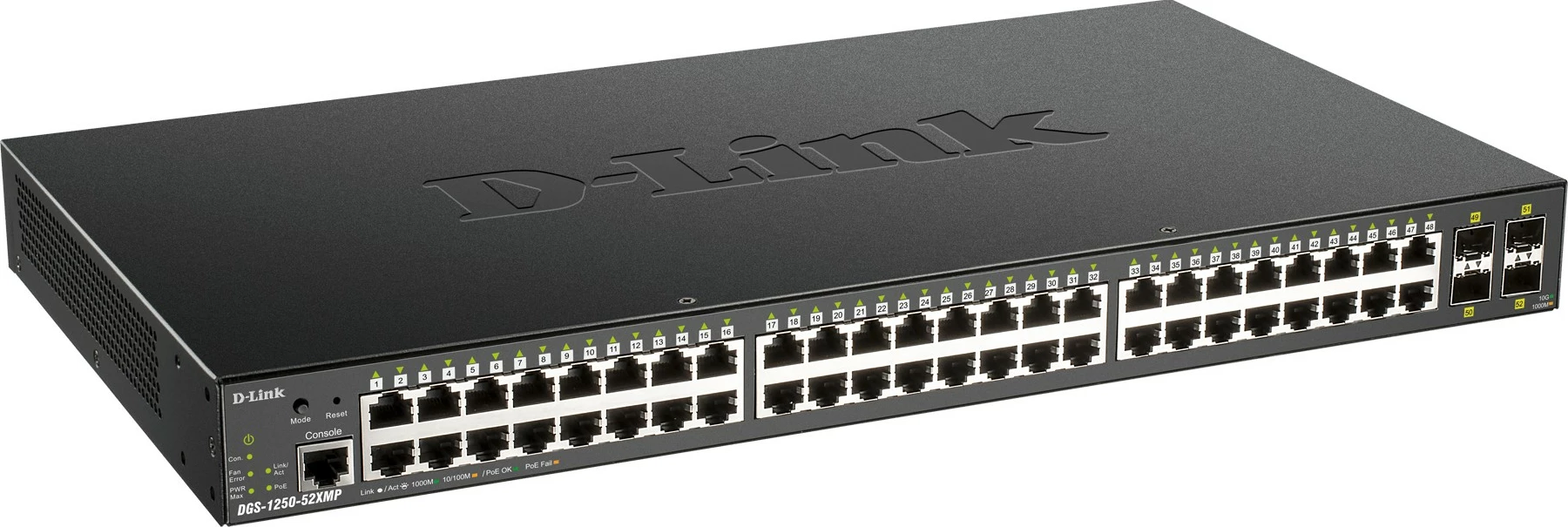 Switch D-Link DGS-1250-52XMP, 52 porta, PoE+, 10G, i zi