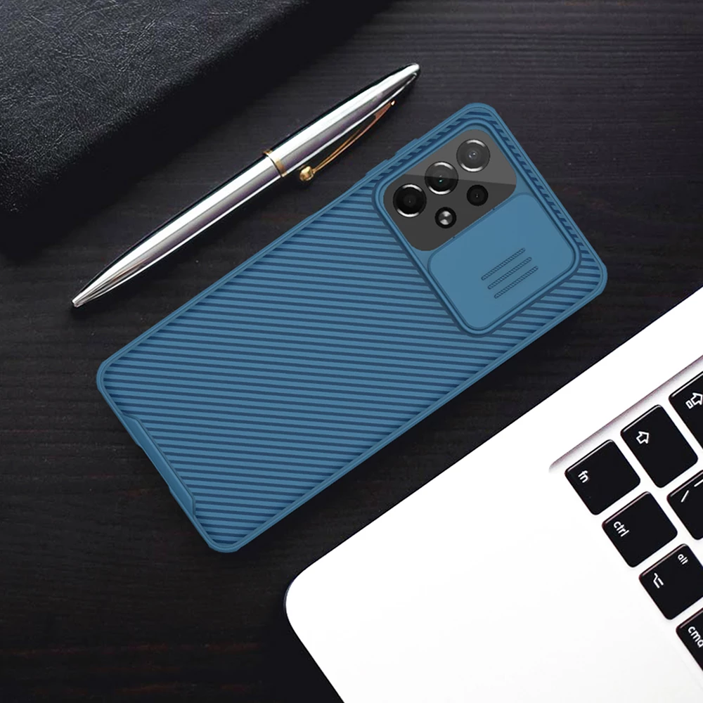 Mbështjellës Nillkin CamShield Pro për Samsung Galaxy A73, me mbulesë kamere, i zi