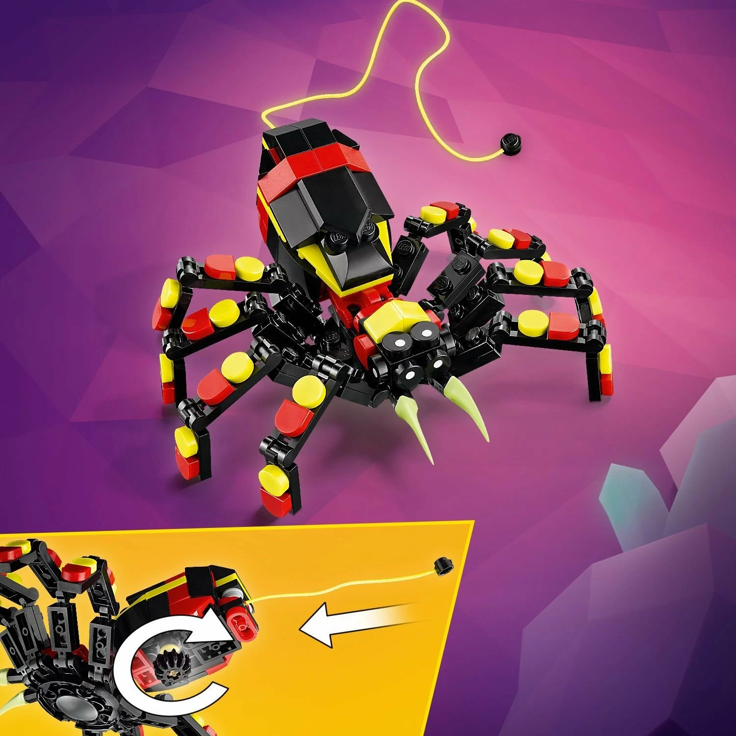 Set LEGO Creator 3-në-1 Wild Animals Amazing Spider 31159, 153 copë