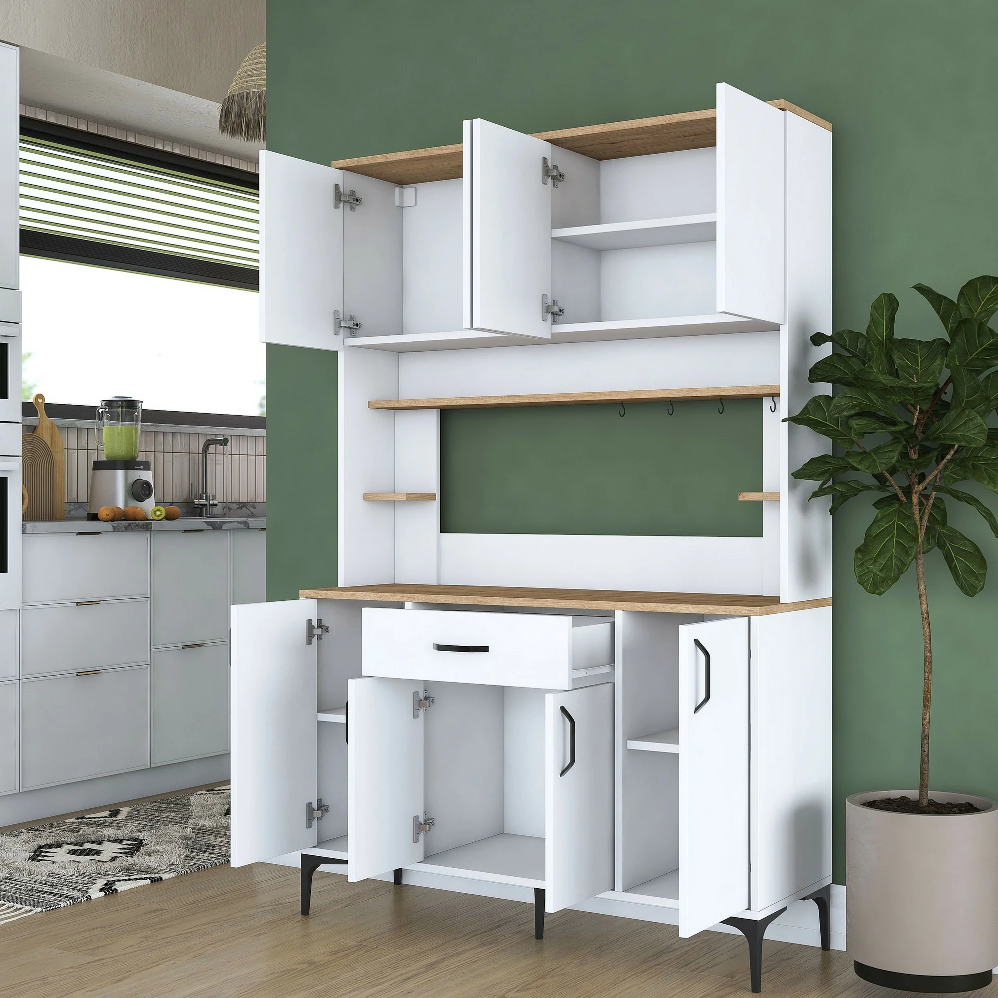 Dollap multifunksional, ngjyrë e bardhë, Skye Decor, JE177 - 3348