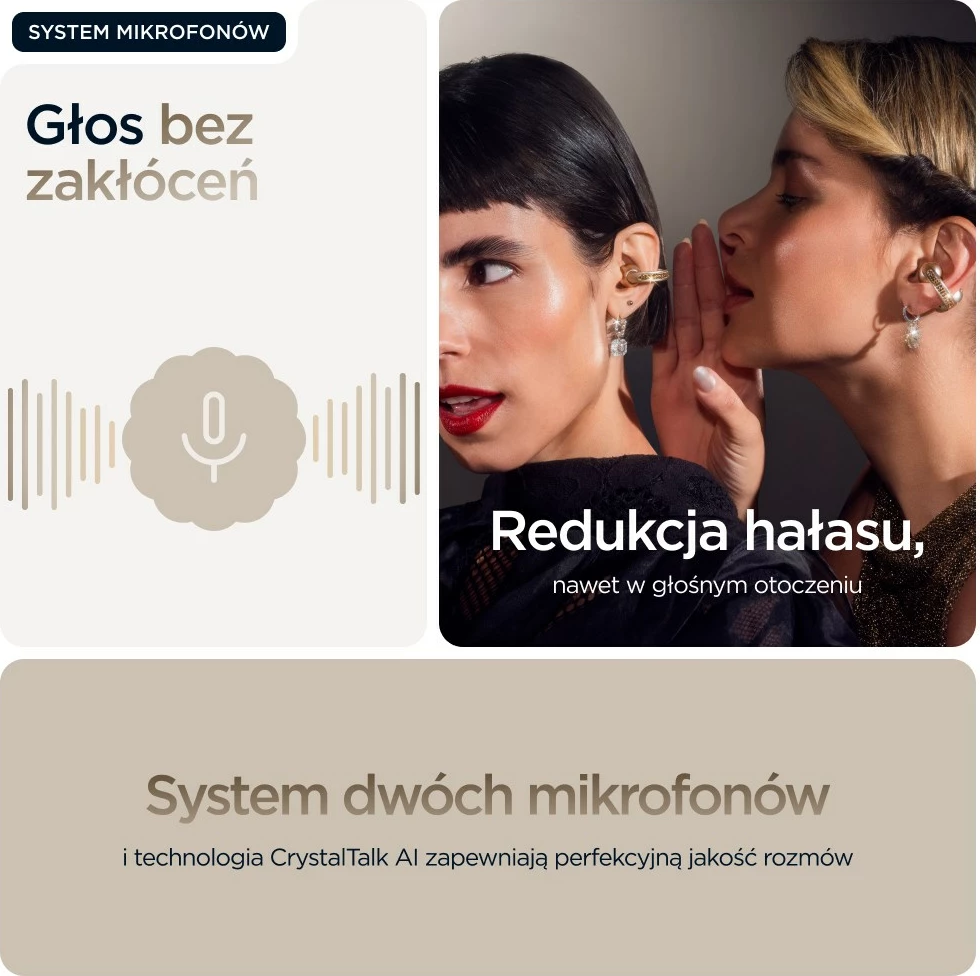 Kufje Motorola moto buds loop, wireless, Bluetooth, me kapëse për vesh, Bezhe
