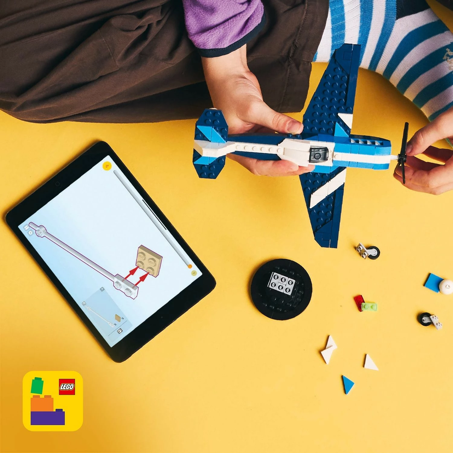 Set ndërtimi LEGO Creator 3-in-1 31160, 178 pjesë, aeroplan garash, blu